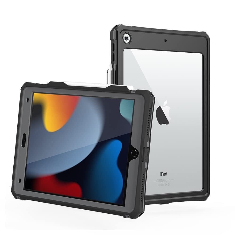 MRUOZRUI 10.2 Waterproof Case Compatible With IPad 9th 8th 7th Generation-Black